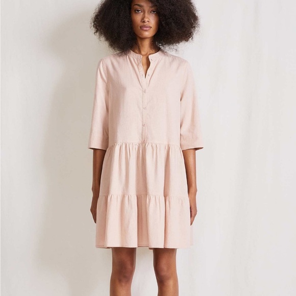 A Piece Apart Dress MAURINO DROP WAIST MINI Blush Pink Relaxed Fit Sz L - Picture 12 of 12